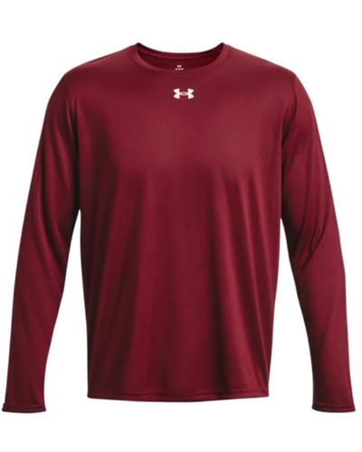 Under Armour Team Tech Loose White/grey Long Sleeve Shirt - Red
