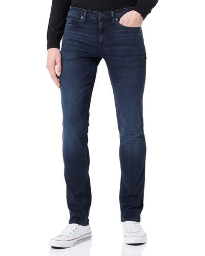 HUGO 708 Slim-Fit Jeans aus schwarzblauem Stretch-Denim Dunkelblau 29/34