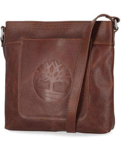 Timberland Leather Crossbody Purse Shoulder Bag - Brown