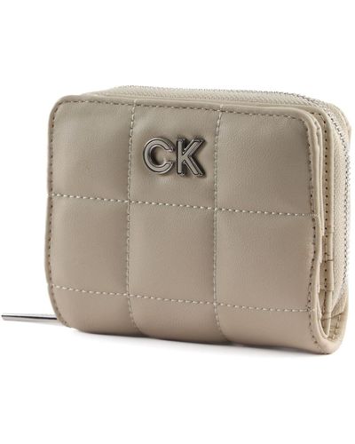 Calvin Klein Re-Lock Quilt Wallet Stoney Beige - Mettallic