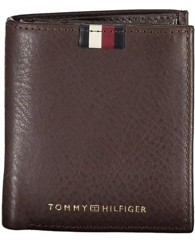 Tommy Hilfiger Portefeuille TH Corp Leather Trifold Coffe Bean GB6 - Violet