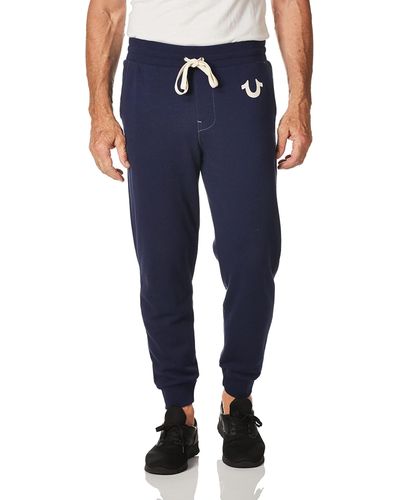 True Religion Classic Logo Navy Sweatpants - Blue