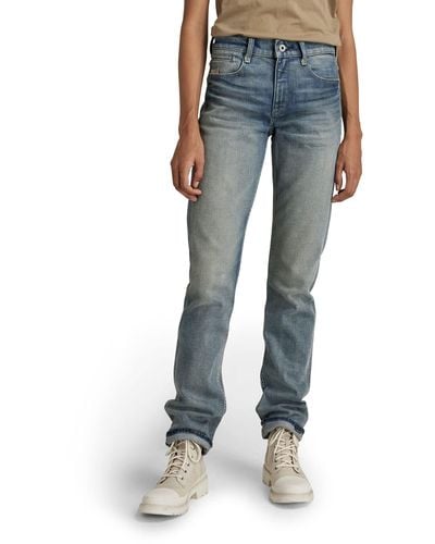 G-Star RAW Noxer Straight Selvedge Jeans Voor - Blauw
