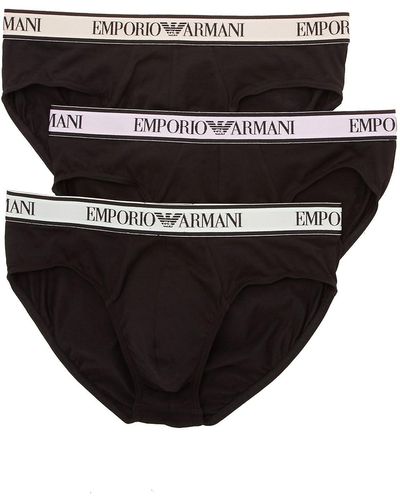 Emporio Armani 3 Pack Briefs - Black