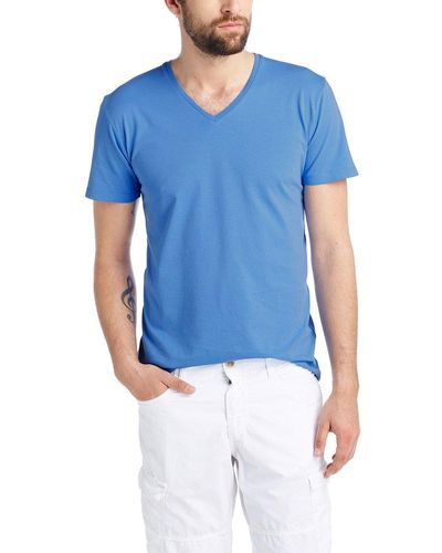 Esprit Basic V-Ausschnitt-Slim Fit 054EE2K003 T-Shirt - Blau