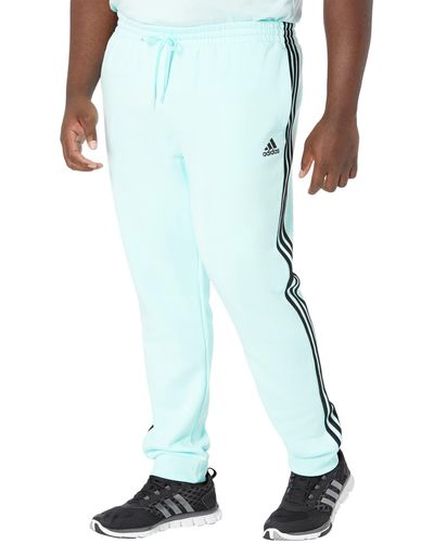 adidas Essentials Fleece Tapered Cuff 3-Stripes Pants - Blu