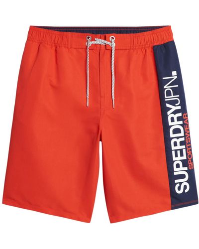 Superdry 19" Sportswear Boardshorts aus recyceltem Material mit Logo Apfelrot XL