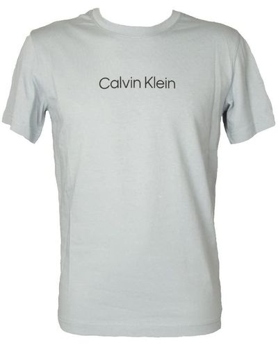 Calvin Klein CK T-Shirt Kurzarm Rundhals mit Logo-Print vorne Artikel KM0KM00843 Crew Neck Logo - Grau
