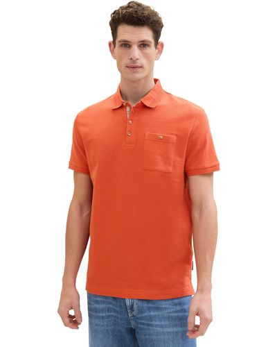 Tom Tailor Basic Poloshirt mit Struktur - Orange