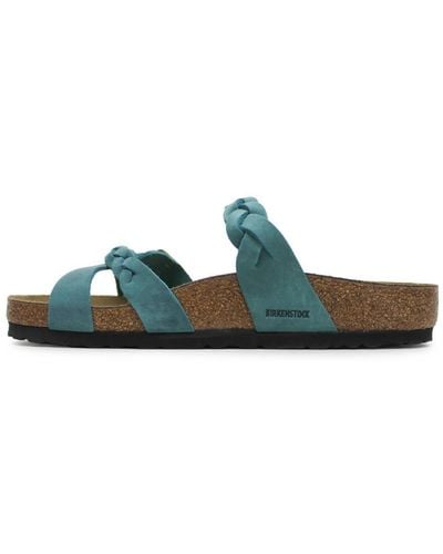 Birkenstock Franca Braided Oiled Leather Biscay Bay Sandals 5 Uk - Green