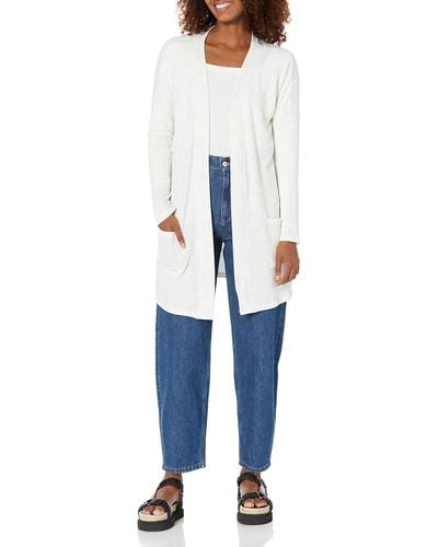 Amazon Essentials Relaxed-fit Lightweight Lounge Terry Open-front Cardigan - Blue