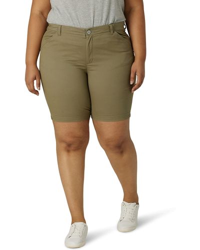 Lee Jeans Plus Size Regular Fit Chino Bermuda Short - Verde
