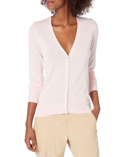 Amazon Essentials Lightweight V-neck Cardigan Sweater - White