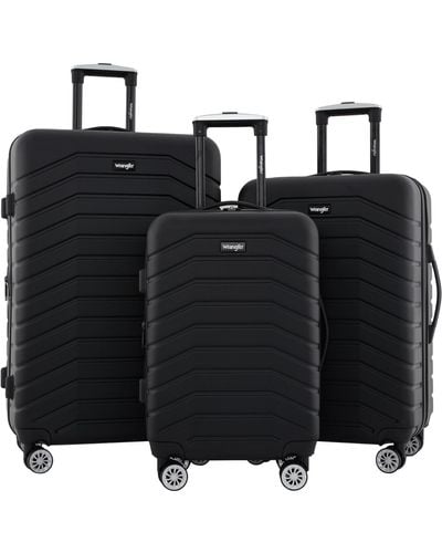 Wrangler Travelers Club Tahoe 3 Piece Spinner Luggage Set - Black