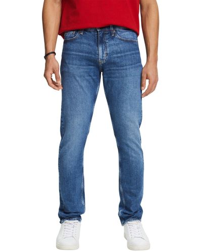 Esprit Schmale Jeans mit mittlerer Bundhöhe - Blau