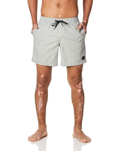 Quiksilver Mens Solid Elastic Waist Volley Boardshort Swim Trunk Bathing Suit Board Shorts - Gray