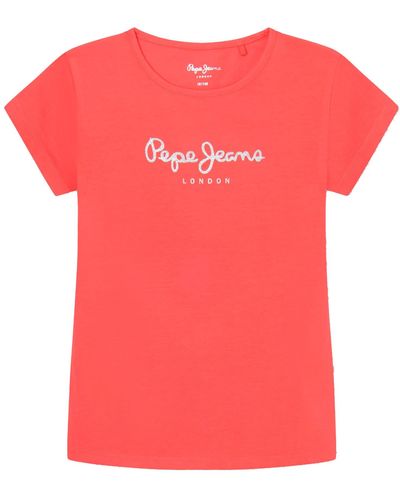 Pepe Jeans Hana Glitter Camiseta para Niñas - Rosa