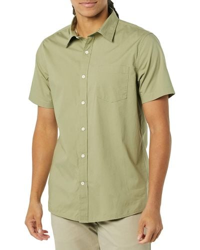 Goodthreads Standard-fit Short-sleeve Stretch Poplin Shirt - Green