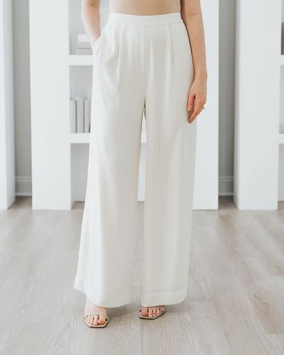 The Drop Ivory Wide Leg Pull-on Pant By @withloveleena - Gray