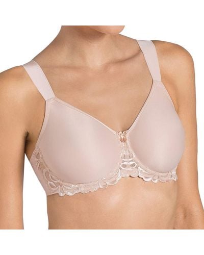 Triumph Minimiser Bra With Underwire - Wide Comfortable Straps And Side - Natural