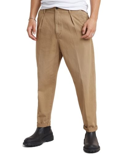 G-Star RAW Pleated Chino Relaxed Trousers - Natural