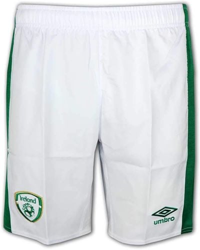 Umbro Fai Ireland Home Shorts White Ireland Football Trousers Eire Gym Trousers Size M