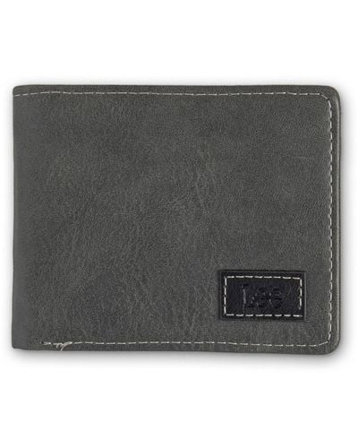 Lee Jeans Portafoglio da uomo bifold slim casual quotidiano minimalista contanti e porta carte - Nero