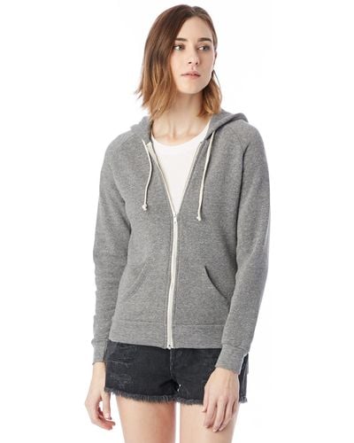 Alternative Apparel Adrian Fleece Zip Hoodie - Gray