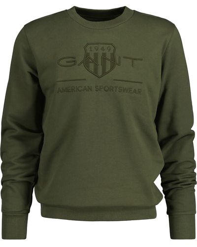 GANT 2036017-301 Tonal Shield Crew Neck Sweatshirt - Green