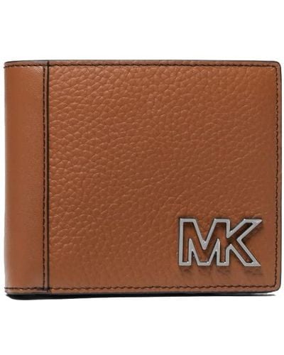 Michael Kors Cooper Leather Billfold Wallet In Luggage/Brown