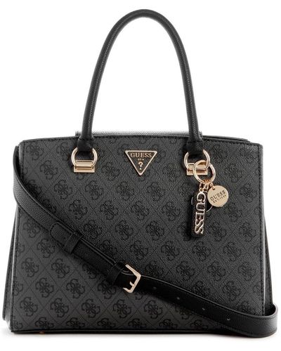 Guess Noelle Girlfriend Satchel Handtas Met draaggreep Voor - Zwart