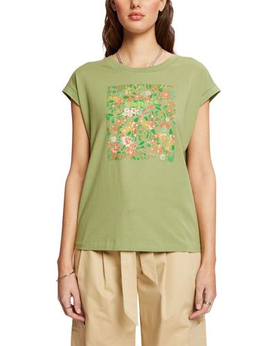 Esprit 043ee1k321 T-Shirt - Verde