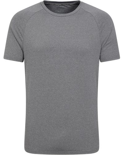 Mountain Warehouse Shirt Agra Melange pour - Léger et Confortable - Col Rond - Séchage Rapide et Protection UV - pour - Gris