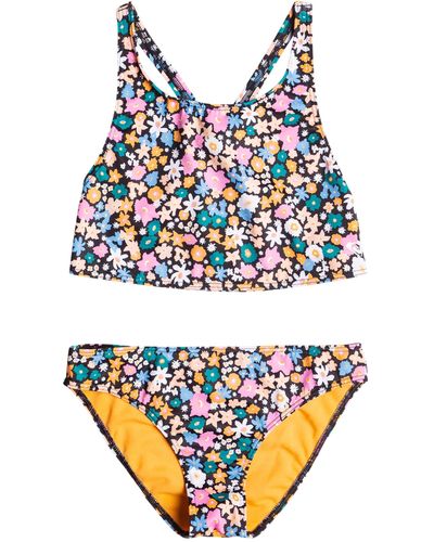 Roxy Active Joy Crop Swimsuit Set Two Piece - Blue