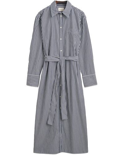 GANT Rel Striped Poplin Shirt Dress - Grey
