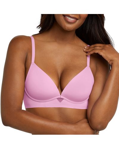 Maidenform One Fab Fit Wireless Demi Bra with Convertible Straps & Lightly Lined Cups - Lila