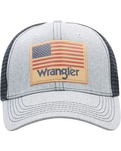 Wrangler Usa Flag Patch Adjustable Snapback Hat - Grey