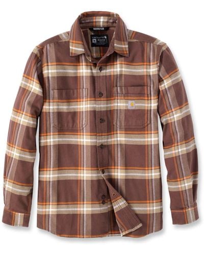 Carhartt Langarmhemd Flannel L/S Plaid Shirt - Braun