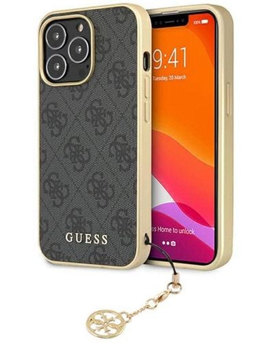 Guess GUHCP13LGF4GGR Case For Iphone 13 Pro / 13 6.1 Inch Grey 4g Charms Collection