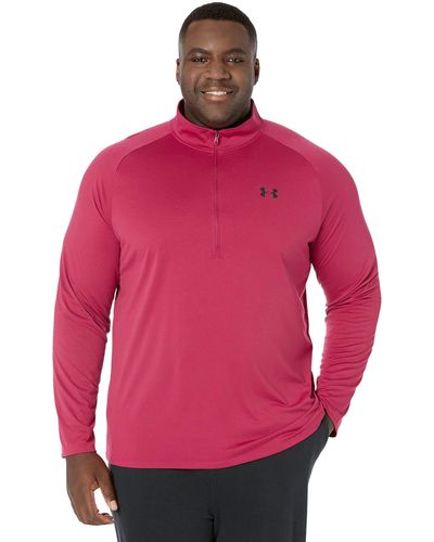Mens pink under hot sale armour long sleeve shirt