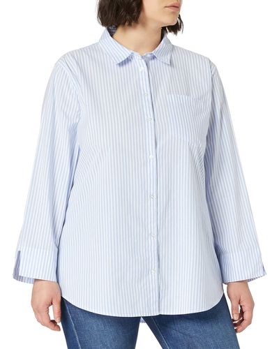 Amazon Essentials Classic-Fit 3/4 Sleeve Poplin Shirt Dress-Shirts - Blu