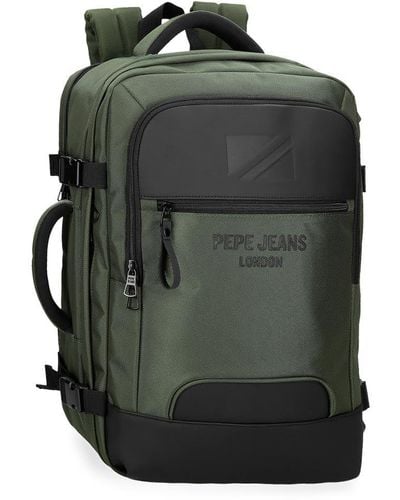 Pepe Jeans Bromley Sac à Dos de Cabine Portable 15,6 Pouces Vert 30 x 44 x 18 cm Polyester Bagage à Main