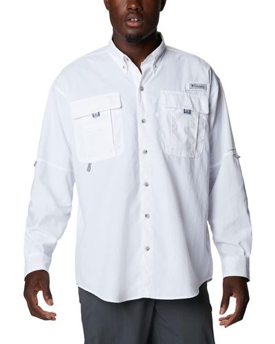 Columbia Pfg Bahama Ii Long Sleeve Shirt - White
