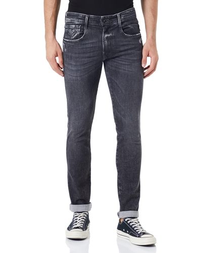 Replay Jeans Anbass Slim-Fit Aged mit Power Stretch - Blau