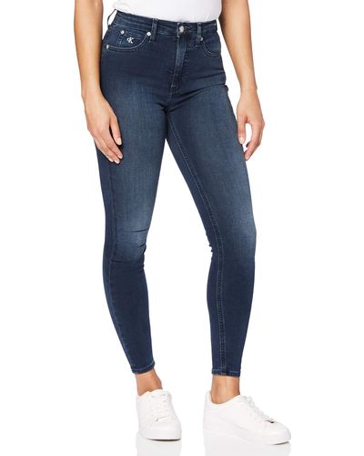Calvin Klein Jeans High Rise Super Skinny Ankle Jeans - Blu
