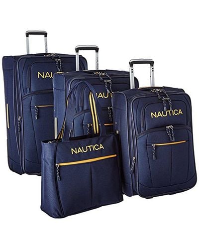 Nautica Luggage Helmsman 4 Piece Luggage Set (28 Inch /25 Inch /21 Inch /17in) - Blue