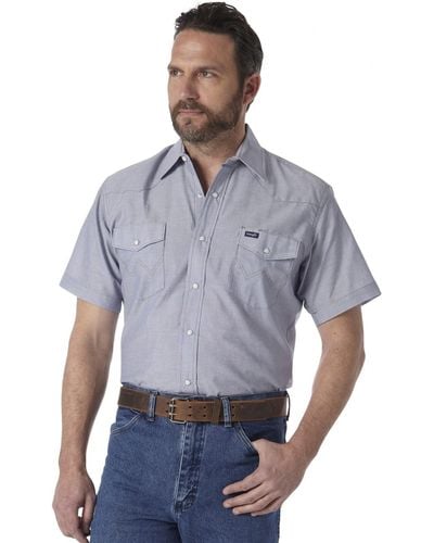 Wrangler Washed Finish Button Down - Blue