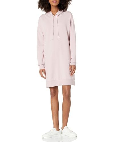 The Drop Iona Long-sleeve Hooded Mini Sweatshirt Dress - Natural