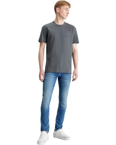 Calvin Klein T-Shirt Kurzarm Institutional Tee Rundhalsausschnitt - Schwarz