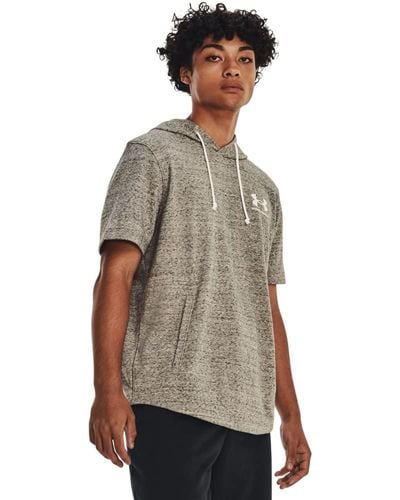 Under Armour Rival Terry Short-sleeve Hoodie - Brown